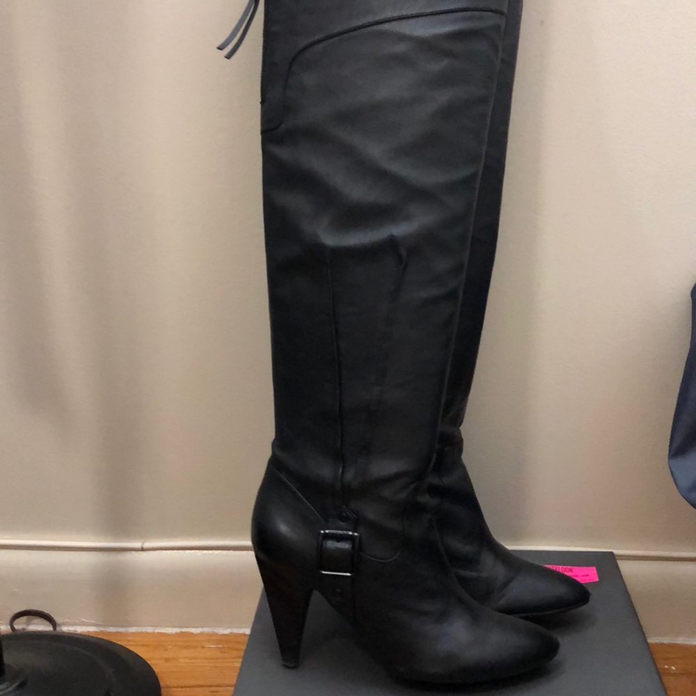 Over the knee black boots